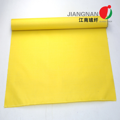 tissu à hautes températures de tissu de rideau en feu de fibre de verre de 0.4mm pour la couleur jaune du feu