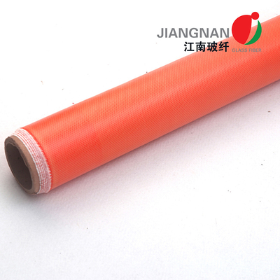 Tissu orange de fibre de verre de silicone de couleur pour les vestes démontables d'isolation